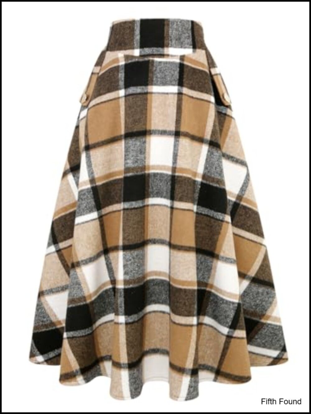 High Waisted Wool Plaid A-Line Long Maxi Skirt Pleated Fall Winter